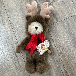 Vtg Boyds Bears Mooselkins Bear In Moose Costume Christmas 11" Plush